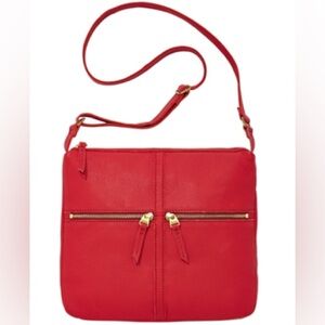 Fossil Erin Leather Crossbody in Red